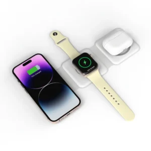 TIMESS-3in 1 Wireless Charger for iPhone, Magnetic Foldable 3in 1 Charging Station, Travel Charger for Multiple Devices for iPhone