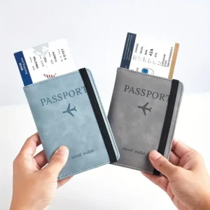 1pc RFID Passport Holder, Thin Passport Wallet, Leather Surface, Multi Functional Wallet, Travel Passport Holder, Cute Card Holder